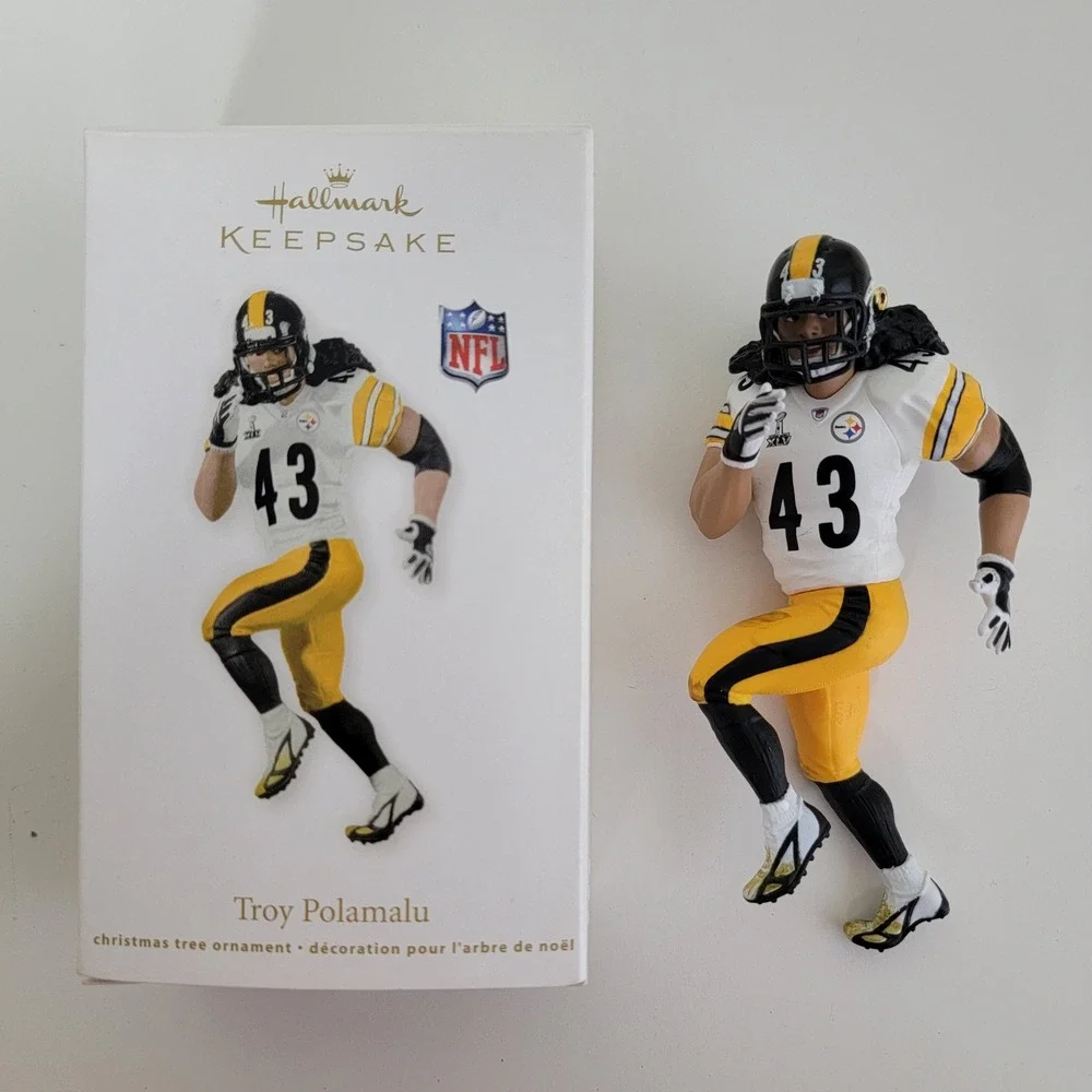 Hallmark Keepsake Troy‎ Polamalu Pittsburgh Steelers Ornament 2011 White Jersey